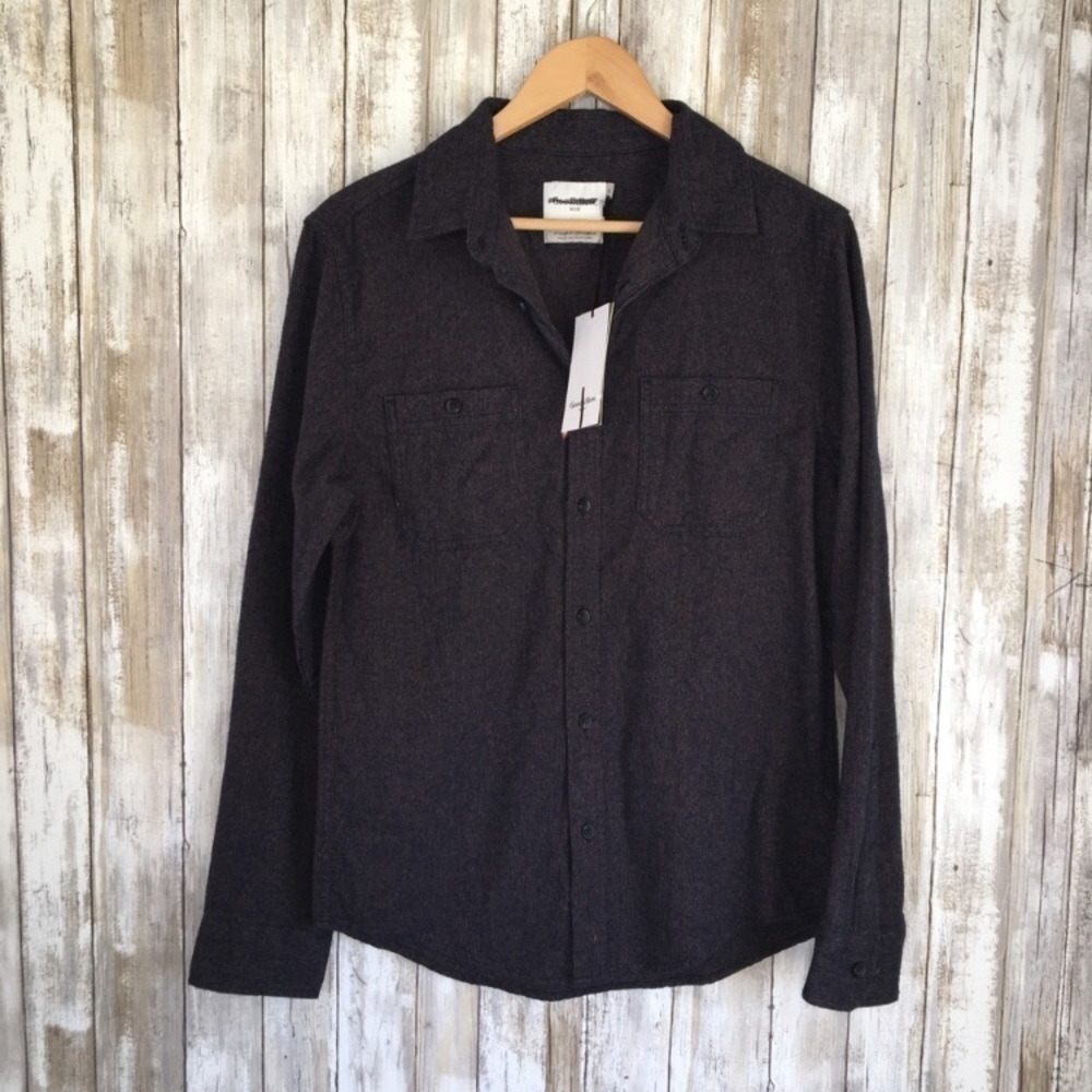 NWT GoodFellow Navy Speckled Button Down - Picture 1 of 5